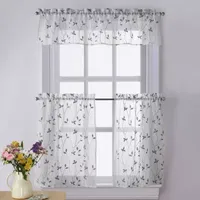 CHF Botanical Embroidery Rod Pocket Tailored Valance