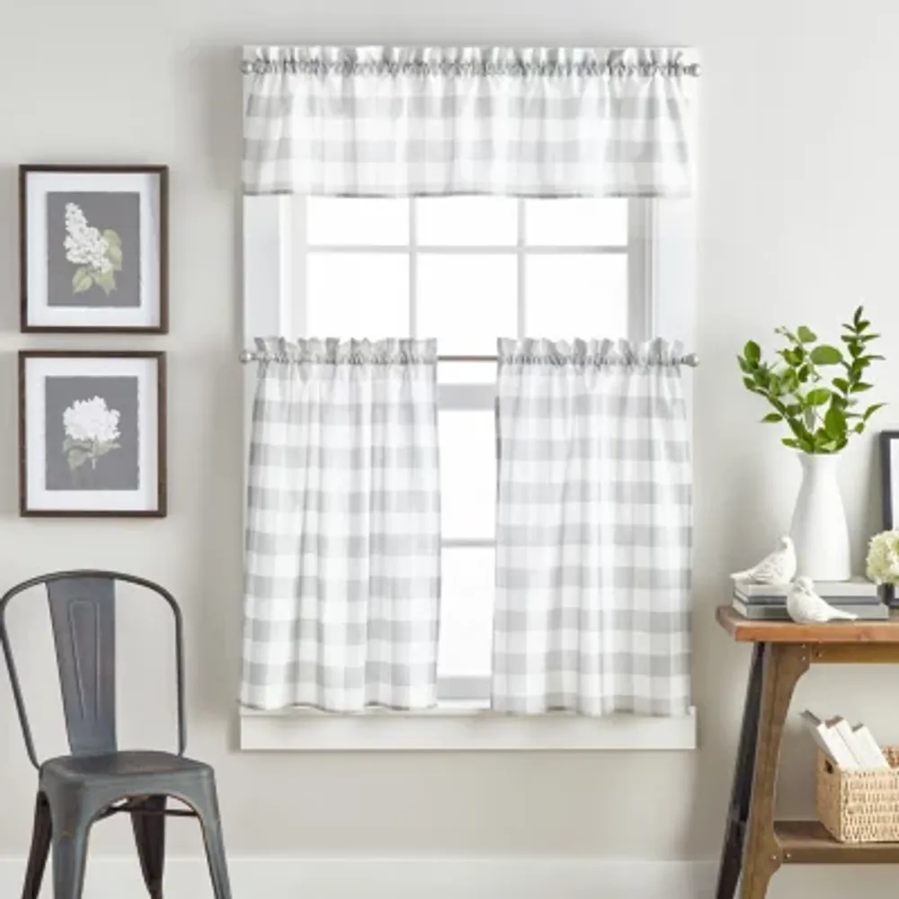 CHF Buffalo Check 3-pc. Rod Pocket Kitchen Curtain Window Set