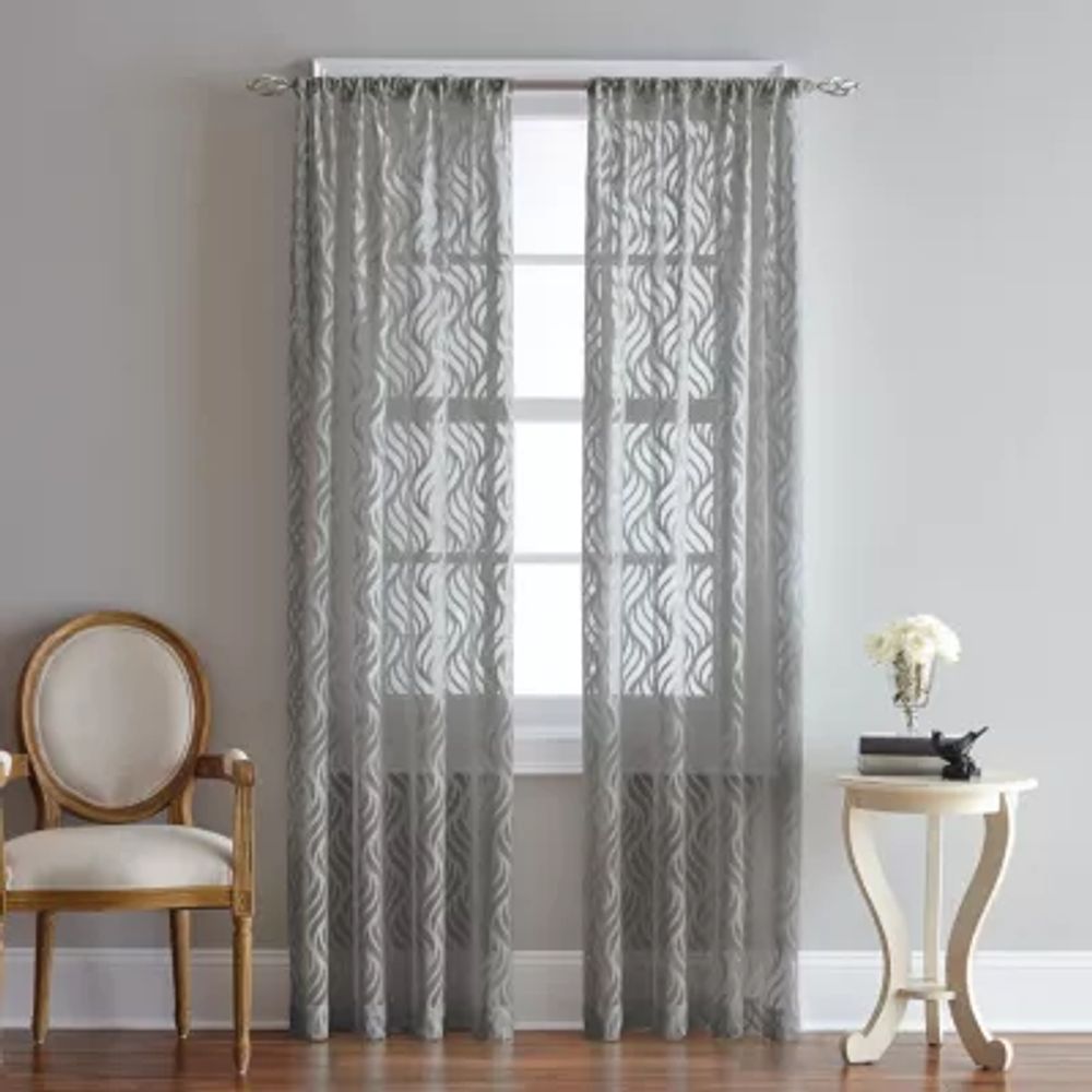 CHF Lyric Light-Filtering Rod Pocket Single Curtain Panel