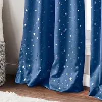 CHF Starry Night Embellished Light-Filtering Rod Pocket Single Curtain Panel