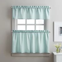 CHF Solid Twill 3-pc. Rod Pocket Kitchen Curtain Window Set