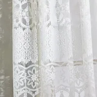 CHF Boho Lace Light-Filtering Rod Pocket Single Curtain Panel