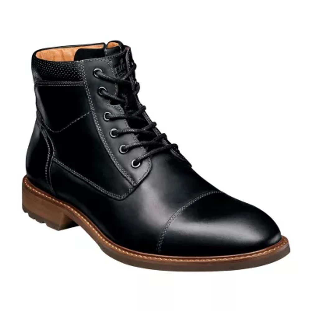 Florsheim Mens Chalet Block Heel Lace Up Boots