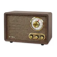 Victrola VRS-2800 Retro Wood Bluetooth AM/FM Radio with Rotary Dial