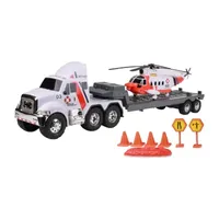 Funrise Inc. Mighty Fleet Titans Flatbed Truck With Helicopter