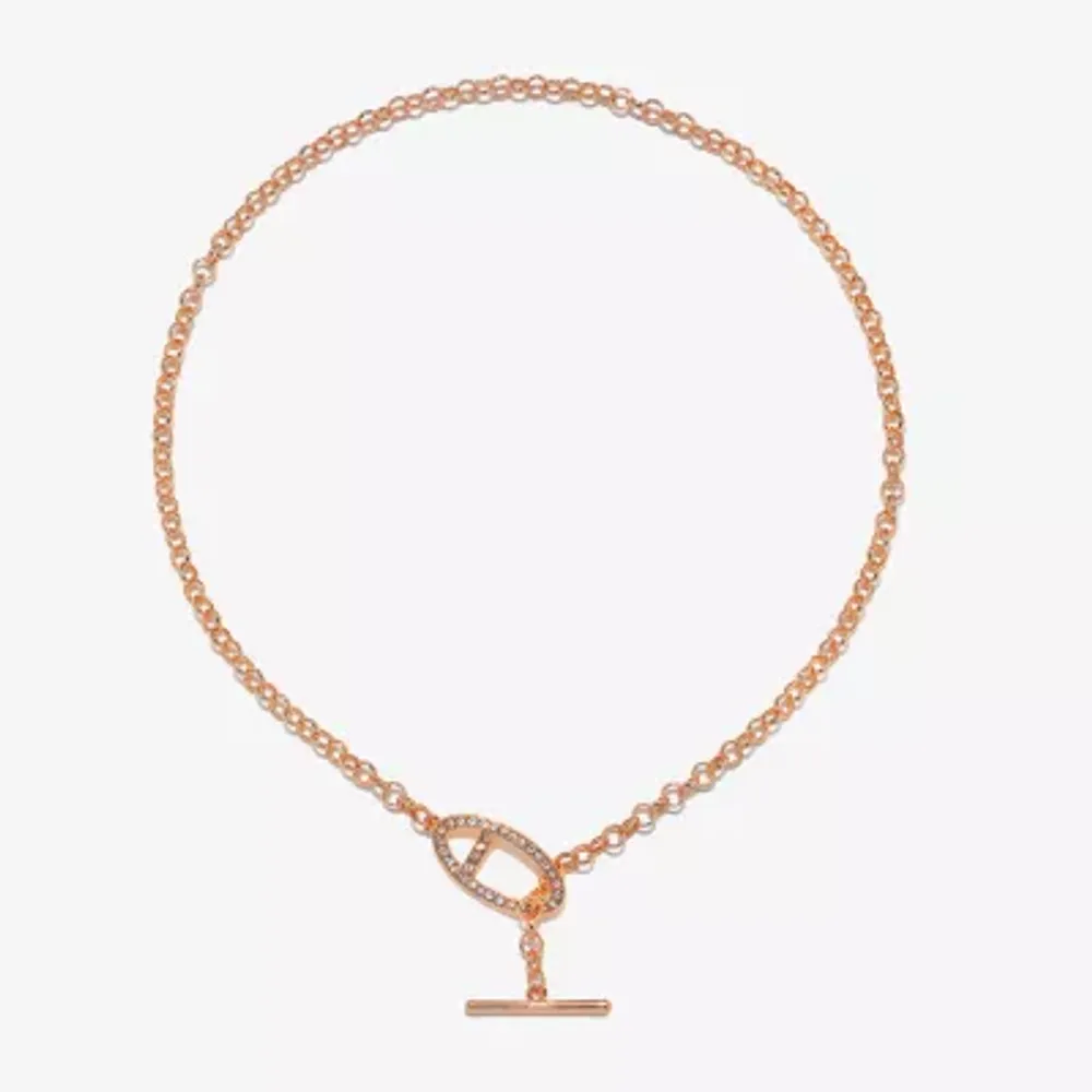 Bijoux Bar Pave Toggle 16 Inch Link Oval Chain Necklace