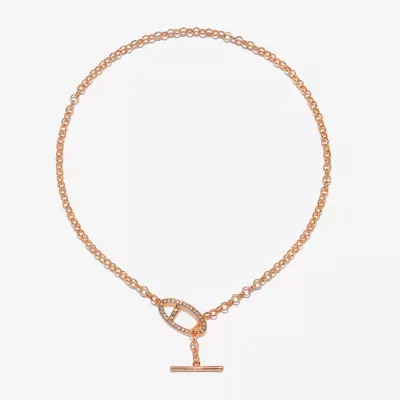 Bijoux Bar Pave Toggle 16 Inch Link Oval Chain Necklace