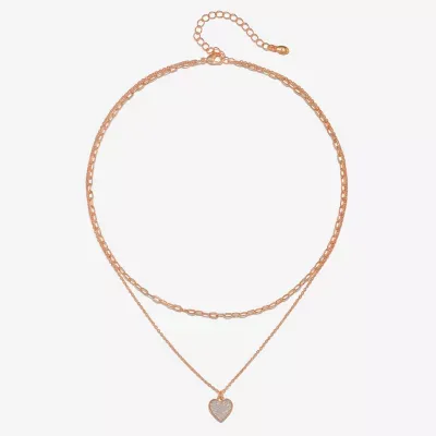Bijoux Bar 16 Inch Link Heart Strand Necklace