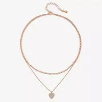 Bijoux Bar Delicates 16 Inch Link Heart Strand Necklace