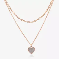 Bijoux Bar Delicates 16 Inch Link Heart Strand Necklace