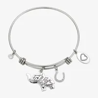 Footnotes Elephant Stainless Steel Wishbone Bangle Bracelet