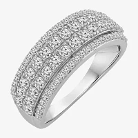 1 CT. T.W. Natural White Diamond 10K White Gold Anniversary Band