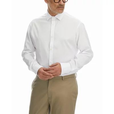 Haggar Performance Mens Classic Fit Stretch Fabric Long Sleeve Dress Shirt