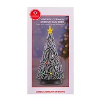 Omega Bright Designs Light-Up Ceramic Needle Tree Lighted Tabletop Decor