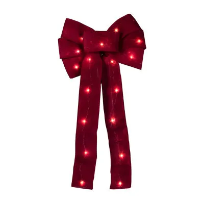 Omega Bright Designs Red 10 Inch Diameter Led Bow Lighted Tabletop Decor