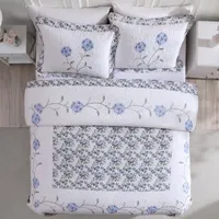 Beatrice Home Fashions Carnation Embroidered Bedspread