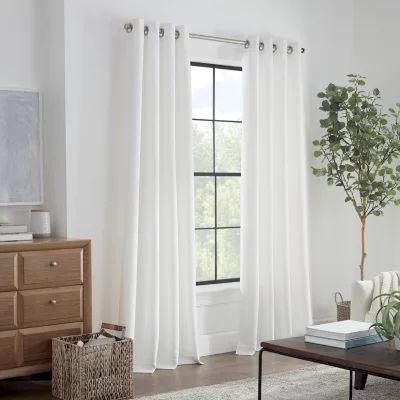 Linden Street Gwen Basketweave Light-Filtering Grommet Top Single Curtain Panel