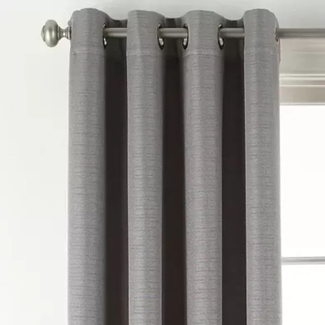 Linden Street Gwen Basketweave Light-filtering Grommet Top Single Curtain Panel | Beige | One Size | Curtains Curtain Panels