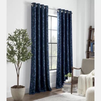 Linden Street Gwen Leaf Grommet Top Light-Filtering Single Curtain Panels