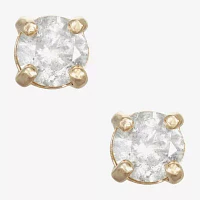 1/4 CT. T.W. Natural White Diamond 14K Gold 3mm Round Stud Earrings