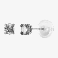 1/5 CT. Natural White Diamond 14K White Gold 3mm Round Stud Earrings