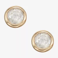 1/5 CT. Natural White Diamond 14K Gold 3mm Round Stud Earrings