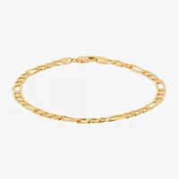 14K Gold 8 1/2 Inch Solid Figaro Chain Bracelet