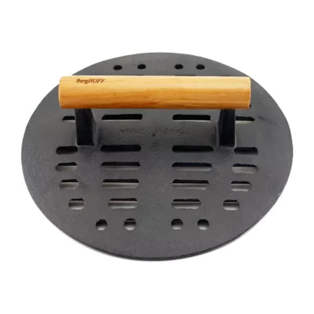 BergHOFF Neo Cast Iron Grill Pan and Slotted Steak Press Set