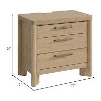 Palma 3-Drawer Nightstand