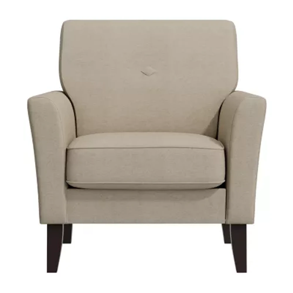 Alex Transitional Flared Arm Accent Chair Velour