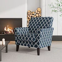 Alex Transitional Flared Arm Accent Chair Trellis Fabric