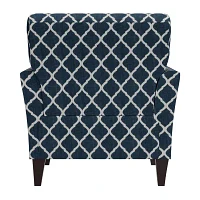 Alex Transitional Flared Arm Accent Chair Trellis Fabric