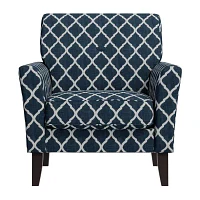 Alex Transitional Flared Arm Accent Chair Trellis Fabric