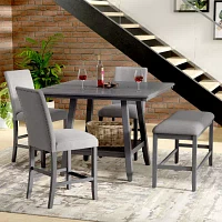 Bilbao Square Wood-Top Dining Table