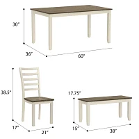 Milan 6-pc. Rectangular Dining Set