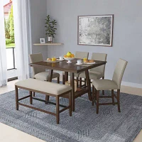 Bilbao Square Wood-Top Dining Table