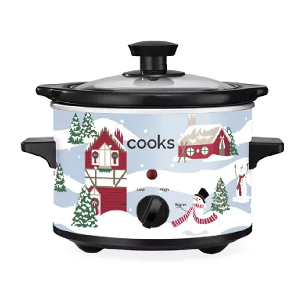 Cooks 1.5-Quart Village Ski Scene Slow Cooker