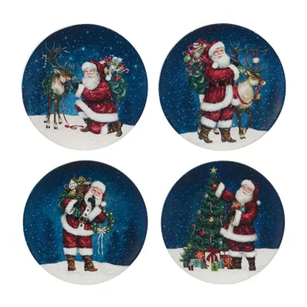 Certified International Santa'S Secret 4-pc. Earthenware Dinner Plate