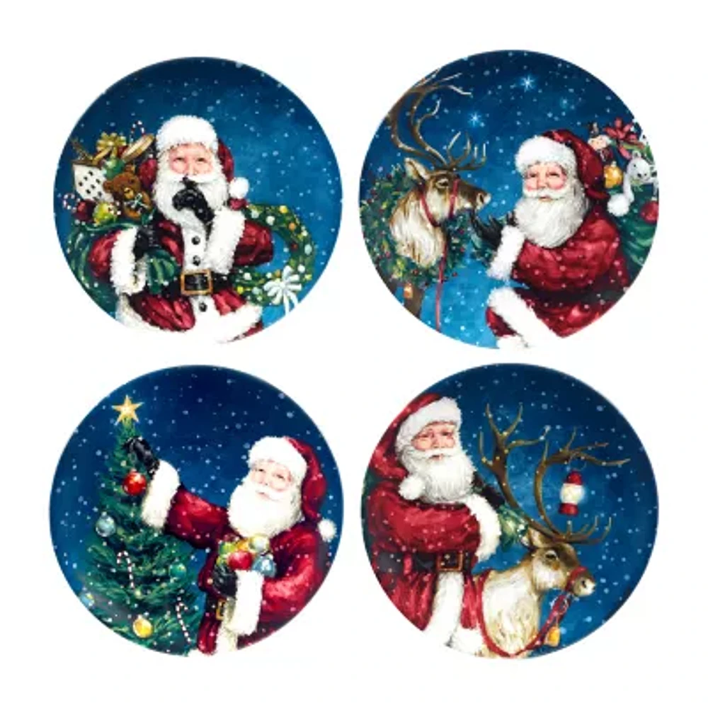 Certified International Santa'S Secret 4-pc. Earthenware Dessert Plate