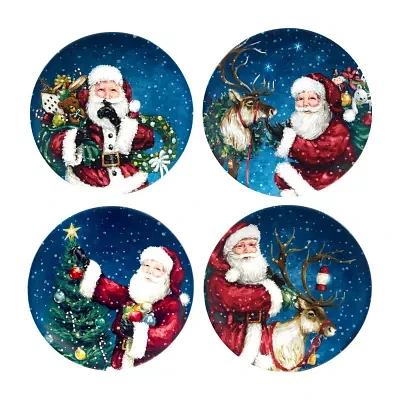 Certified International Santa'S Secret 4-pc. Earthenware Dessert Plate