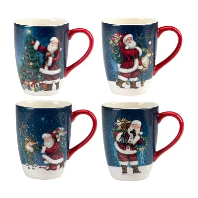 Certified International Santa's Secret 4-pc. Coffee Mug