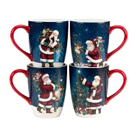 Certified International Santa's Secret 4-pc. Coffee Mug