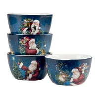 Certified International Santa'S Secret 4-pc. Earthenware Ice Cream Bowl