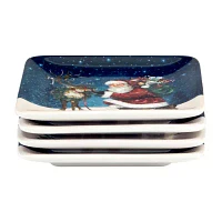 Certified International Santa'S Secret 4-pc. Earthenware Appetizer Plate