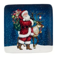 Certified International Santa'S Secret 4-pc. Earthenware Appetizer Plate