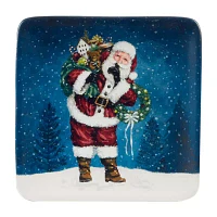 Certified International Santa'S Secret 4-pc. Earthenware Appetizer Plate