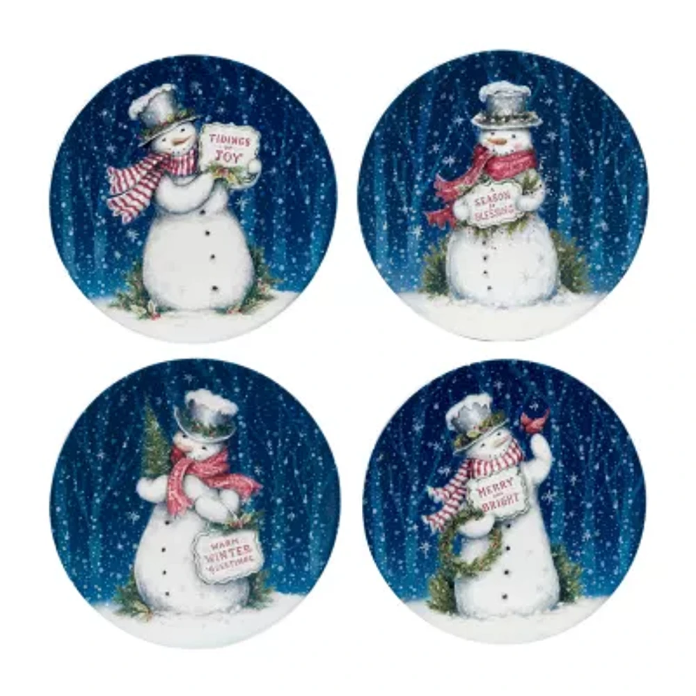 Certified International Snowman Greetings 4-pc. Earthenware Dinner Plate