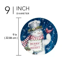 Certified International Snowman Greetings 4-pc. Earthenware Dessert Plate