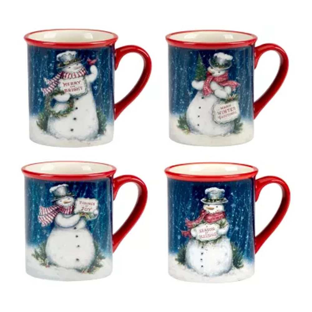 Certified International Snowman Greetings 4-pc. Holiday Coffee Mug