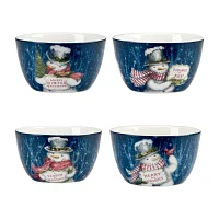 Certified International Snowman Greetings 4-pc. Earthenware Ice Cream Bowl